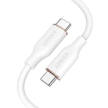 4 luk kabel: Anker PowerLine III Flow USB‑C to Lightning Kabeli 0.9 m (A8662H21) — 1