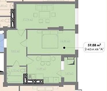 2 комнаты, 60 м², ул. Горького / Алматинка Элитка, 7 этаж, ПСО (под самоотделку)