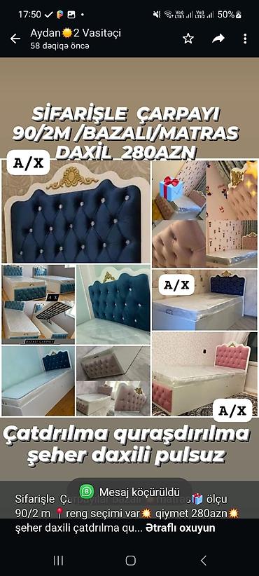 Sifarişle Çarpayılar bazalı 💥matras🎁 ölçu 90/2 m 📍reng seçimi var💥 lalafo.az -da Sifarişle Çarpayılar bazalı 💥matras🎁 ölçu 90/2 m 📍reng seçimi var💥