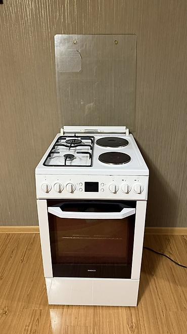 Техника для кухни: Комбинированная плита BEKO б/у, свободностоящая, белая. Самовывоз - — 1