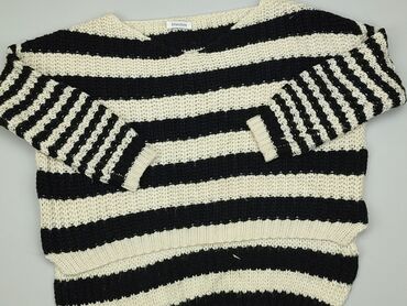 czarne t shirty damskie w serek: Sweter, L, stan - Dobry
