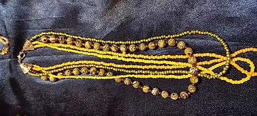 Ogrlice: Ručno rađene ogrlice – razni modeli - Set od zlatno‑braon perli — 42