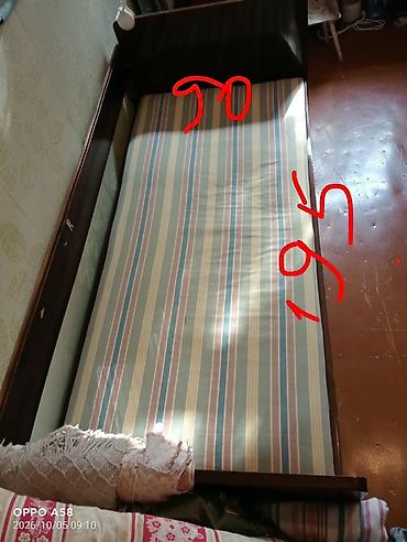 taxt sekilleri: İşlənmiş taxta çarpayı, tək nəfərlik - Material: massiv ağac korpus — 2