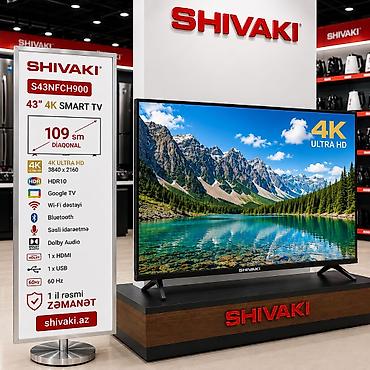 Yeni Televizor Shivaki LED ekran 43" 4K (3840x2160), Pulsuz çatdırılma