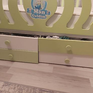 sade mebeller: Oğlan və qız üçün, İşlənmiş, Dördbucaq, Beşik, Dəstsiz, Matras ilə, Yellənmə mexanizmsiz — 3