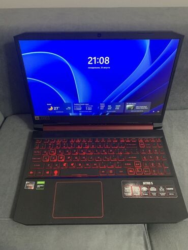 компьютеры игравые: Ноутбук, Acer, 8 ГБ ОЭТ, AMD Ryzen 5, 15.6 ", Колдонулган, Оюндар үчүн, эс тутум SSD