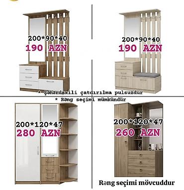 Dəhliz dolabı və paltar asqısı dəstləri - Model 1: 200×90×40 sm – 190