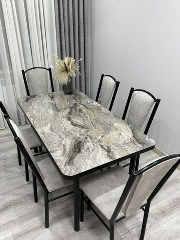 куханные стол и стулы: Ашкана үстөлү жана отургуч, Жаңы, Өзү алып кетүү, түсү - Боз