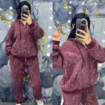 İdman dəstləri: Qadınlar üçün rahat sport dəst - 2 hissəli: kapüşonlu fermuarlı — 2