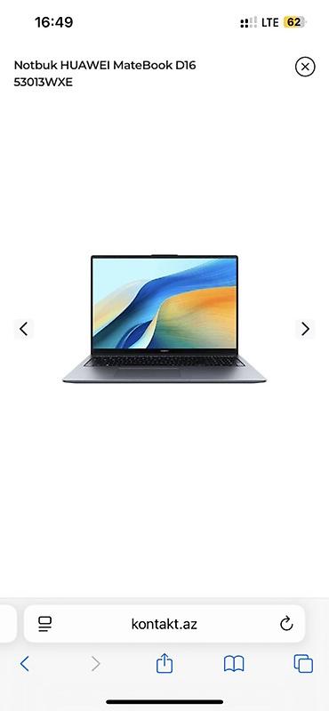 4g mifi modem satilir: HUAWEI MateBook D16 (model: 53013WXE) noutbuku Altında iki soyutma — 1
