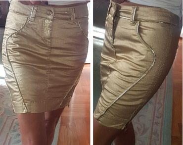 Skirts: S (EU 36), Midi, color - Gold