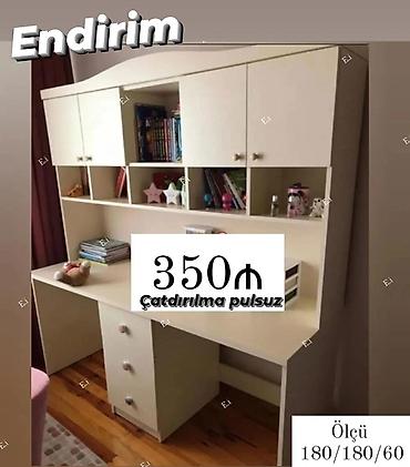pişik kartinka: Uşaqlar üçün funksional yazı masası və üst şkaf modulu — 1