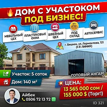 лермонтова: 🔥 ДОМ С УЧАСТОКОМ ПОД БИЗНЕС. (МЕБЕЛЬНЫХ ЦЕХ, ИЗГОТОВЛЕНИЕ ПЛАТСИКОВЫХ — 1