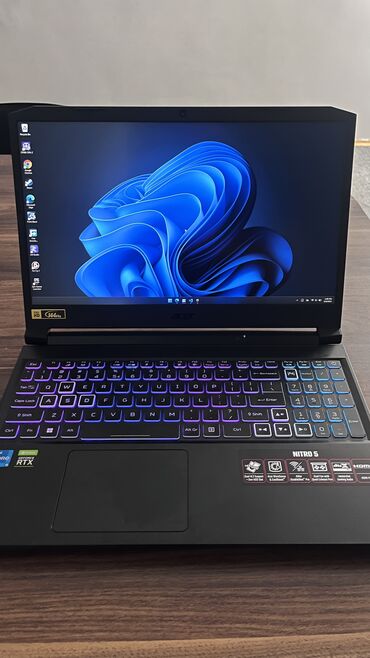 Noutbukların alışı: Acer Nitro 5 RTX 3060 (6GB VRAM) 16 GB Ram 512 GB SSD intel i5 11400h