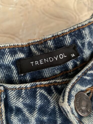 uzun cins pencekler: Джинсы, Trendyolmilla, XS, цвет - Синий