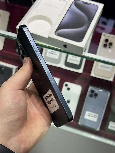 apple studio: IPhone 15 Pro Max, Б/у, 256 ГБ, Blue Titanium, Защитное стекло, Чехол, Кабель, В рассрочку, 86 % — 3