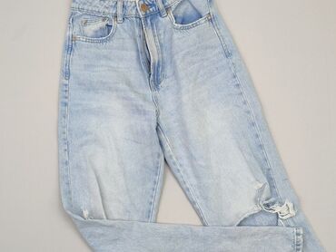 czarne spódnice jeansowe z przetarciami: Jeans, Stradivarius, S (EU 36), condition - Good