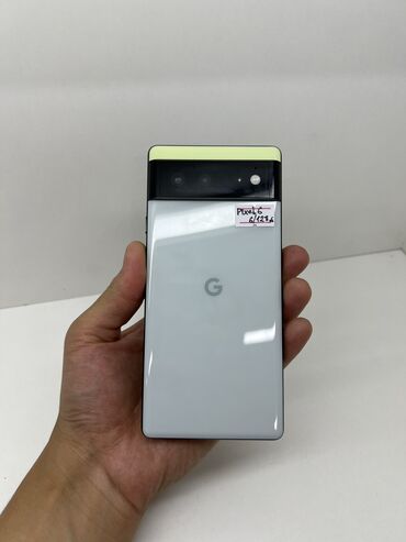 телефон редим: Google Pixel 6, Б/у, 128 ГБ, цвет - Зеленый, 1 SIM, eSIM
