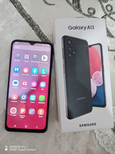 Samsung: Samsung Galaxy A13, 64 GB, rəng - Qara, Barmaq izi, İki sim kartlı, Face ID