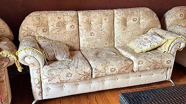 lalafo divan kreslolar: Klassik üslubda yumşaq mebel dəsti - Tərkib: 1 yerlik divan, 1 yerlik — 5