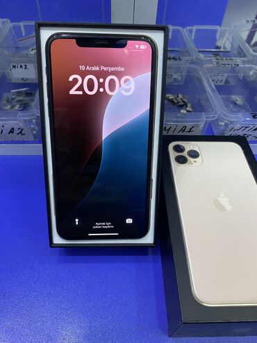 Apple iPhone: IPhone 11 Pro Max, 256 GB, Matte Gold, Zəmanət, Face ID, Sənədlərlə