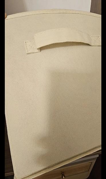 satin parça: Bej rəngli parça saxlama qutusu, 6 eded 29x29 — 2