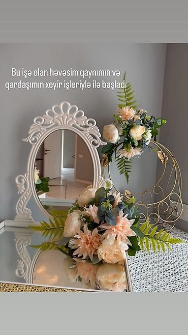 ad gunu ev bezemek: Xonça və nişan dəsti dekorasiyası - Şüşə vitrin tipli xonçalar — 2