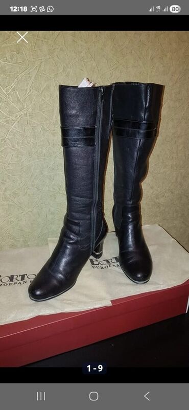 Çəkmələr: Ölçü: 39, rəng - Qara, İşlənmiş — 2