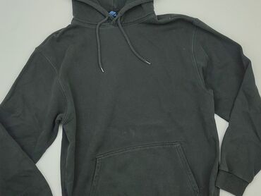 czarne bluzki z krótkim rekawem: Hoodie, H&M, S (EU 36), condition - Good