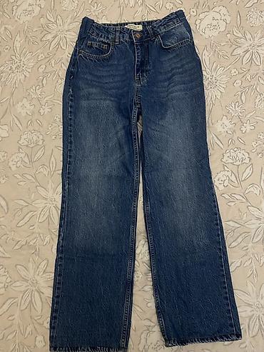 kətan şalvarlar: Klassik mavi denim Dilvin marka cins şalvar, 36 ölçü - Kəsim: düz — 1