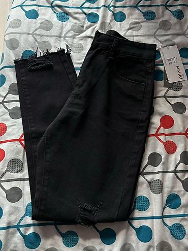 порофин: Джинсы, Мом, Bershka, Турция, Высокая талия, Стрейч, XS, S — 7