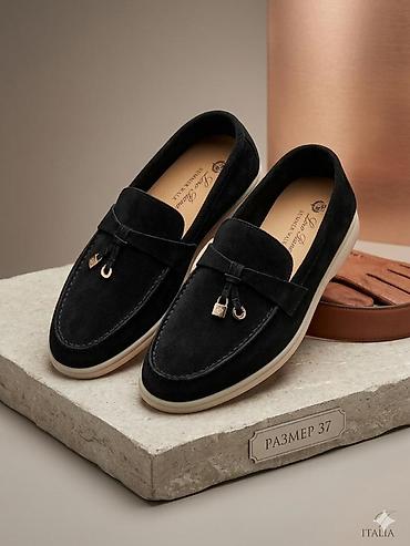 Лоферы, 37, Loro Piana, Б/у, цвет - Черный, Самовывоз