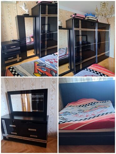 Двуспальная кровать, Шкаф, Трюмо, 2 тумбы