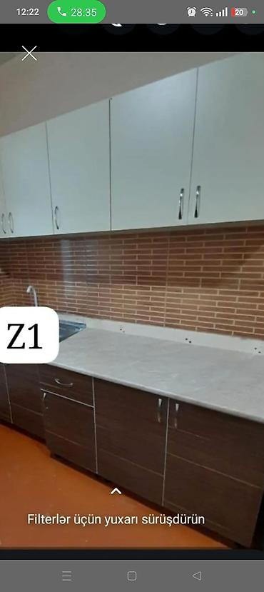 moyka şkafi: Mətbəx mebeli dəsti – üst və alt dolablarla - Dizayn: Ağ rəngli — 1