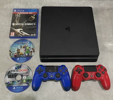 сони плестейшн 4: PlayStation 4 slim, 512 gb . все кабели с собой (HDMI для зарядки и