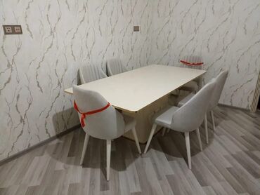 Masa və oturacaq dəstləri: Qonaq otağı üçün, Yeni, Kvadrat masa, 6 stul