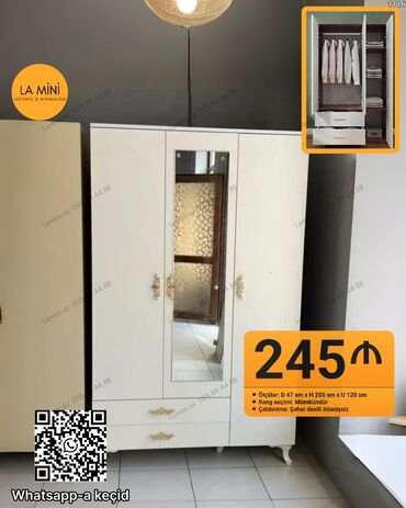 Masa və oturacaq dəstləri: Açılan, 3 qapılı Şifonyer