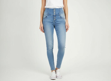 krótkie spodenki damskie z wysokim stanem allegro: Jeans for women, size XS
