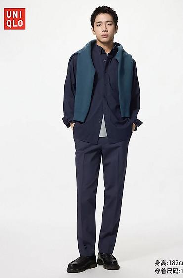 tech flice: Новые Мужские брюки Uniqlo, модель Stretch Цвет: Navy (69). Талия 85 — 1