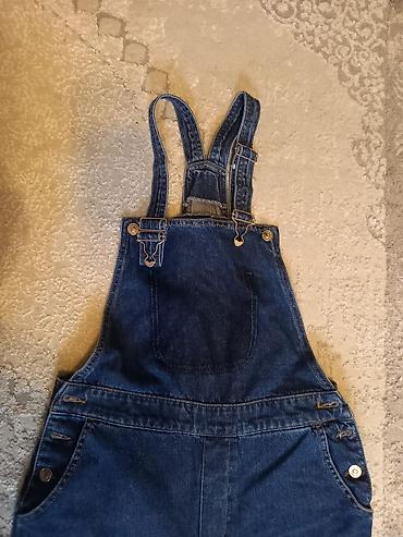 tulum cins: Qadınlar üçün denim kombinezon - Model: Klassik cins kombinezon, düz — 3