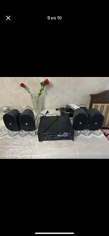 Караоке: YGY Q-327 karaoke/mahnı gücləndirici və 4 ədəd akustik kolonkadan — 2