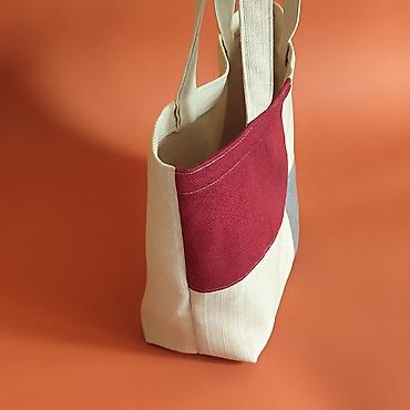 Torbe: Platnena tote torba – patchwork dizajn - Ručno šivena torba od — 5