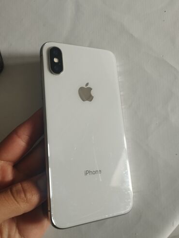 саат айфон: IPhone X, Колдонулган, 256 ГБ, Ак, Заряддоочу түзүлүш, Каптама, 100 %