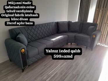 mega mebel: Künc divan, Yeni, Açılan, Bazalı