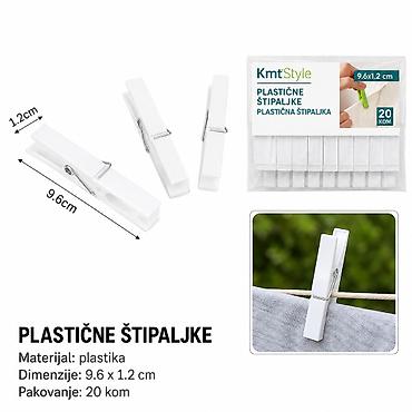 KMT Plastična štipaljka bela 2407115 Bela plastična štipaljka Kmt