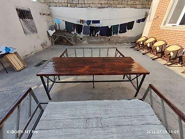 kompüter stol: İşlənmiş, Dördbucaq masa, Açılmayan, Skameykalar ilə, Metal, Azərbaycan — 5