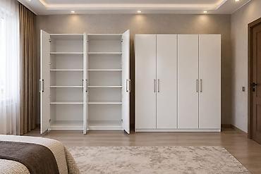 dəsmal: Yeni, 4 qapılı, Ağ, Taxta, Açılan, Düz dolab — 1
