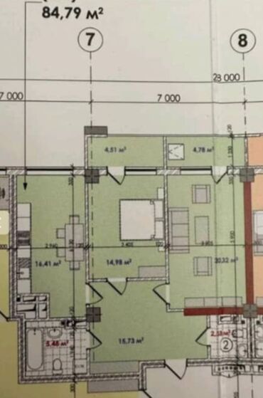 Продажа квартир: 2 комнаты, 85 м², Элитка, 8 этаж, ПСО (под самоотделку)