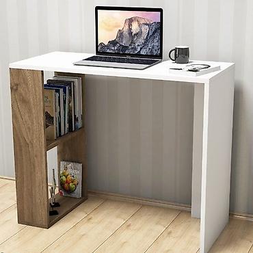 study table: Компактный письменный/рабочий стол с встроенным стеллажом. 110*45. - — 1