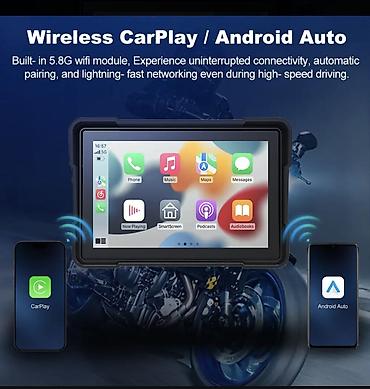 gps avto: Motosiklet üçün 5 düymlük CarPlay/Android Auto naviqasiya sistemi + 2x — 4